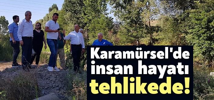 Karamürsel'de incelemelerde bulunan CHP Kocaeli Milletvekili Tahsin Tarhan, Karamürsel'de insan
