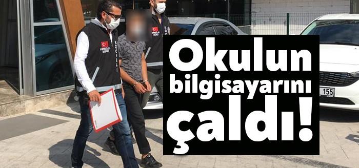 Başiskele’de bulunan bir okuldan bilgisayar çaldığı öne sürülen kişi polis
