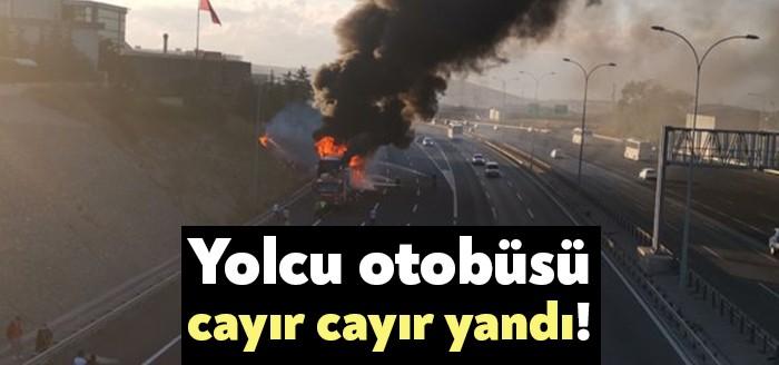 Kocaeli'nin Gebze ilçesinde bir yolcu otobüsü aniden yanmaya başladı. İhbar