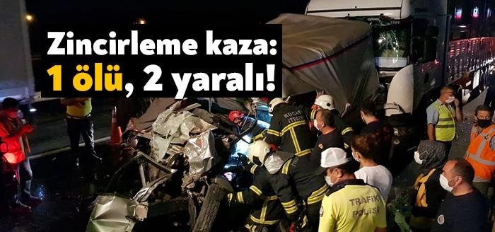 Kartepe TEM otoyolu Köseköy mevkisinde meydana gelen zincirleme trafik kazasında