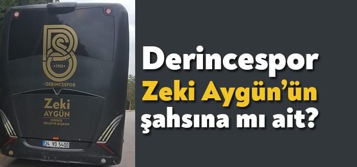 Derincespor'un takım otobüsünde Derincespor ve Derince Belediyesi'nin adlarından daha çok