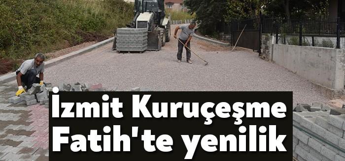 İzmit Belediyesi, Kuruçeşme Fatih Mahallesi’nde yeni bir parke yolu vatandaşların