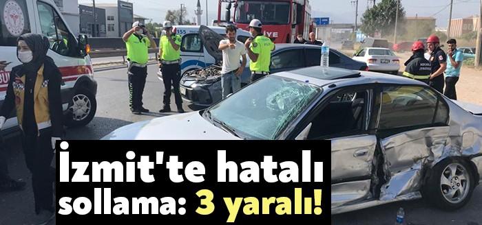 İzmit Sanayi Mahallesinde sürücüsünün hatalı sollama yaptığı otomobil yan yoldan