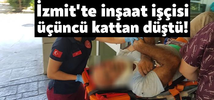 İzmit Cedit Mahallesinde bulunan bir inşaatta çalışan işçi, 3.kattaki iskeleden