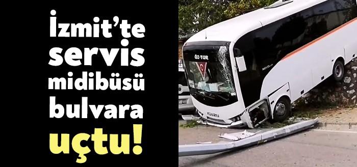 İzmit Ayazma Mahallesinde park halindeki servis midibüsü, frenlerinin boşalması sonucu