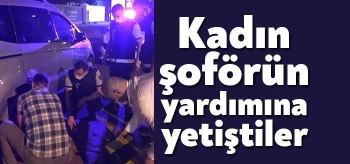 Kocaeli Haber...İzmit ilçesinde aracının lastiği patladığı için yolda kalan kadın
