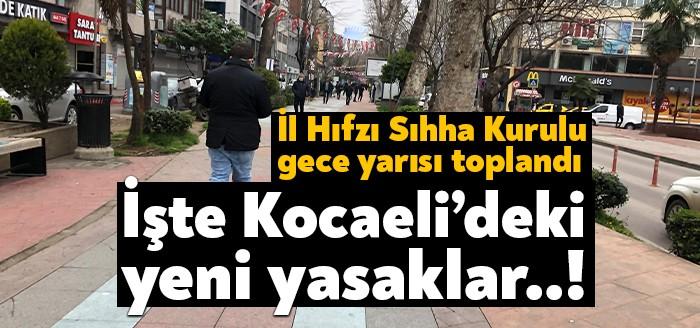 Kocaeli İl Hıfzı Sıhha Kurulu alınan yeni tedbir kararlarını açıkladı.