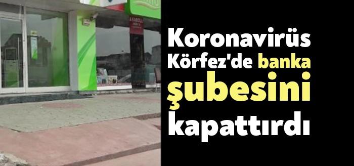 Kocaeli'nin Körfez ilçesinde hizmet veren özel bir bankaya ait şubede