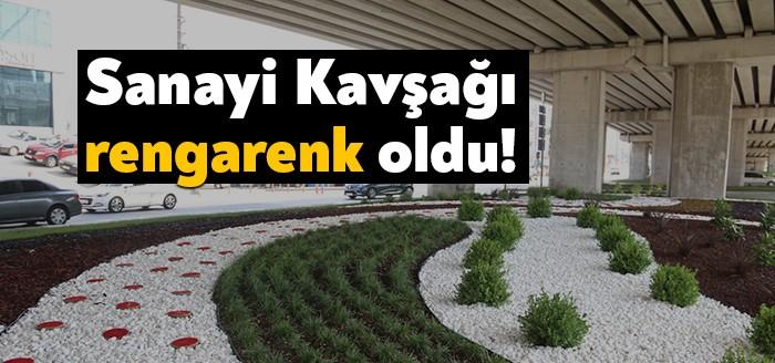 Kocaeli'nin Başiskele ilçesinde bulunan Sanayi Köprülü Kavşağı’nda bitkilendirme ve yonga