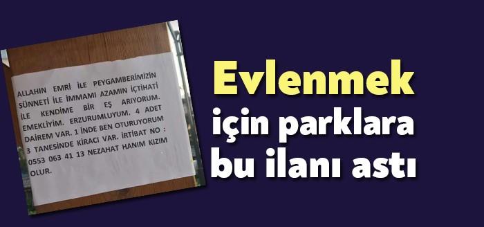 Gölcük’te evlenmek için parklara bu ilanı astı!