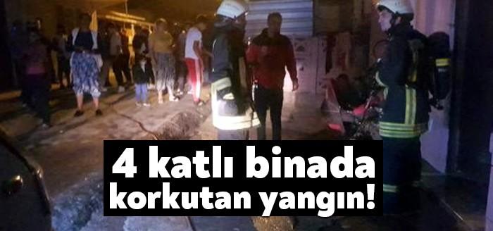 4 katlı binada korkutan yangın!