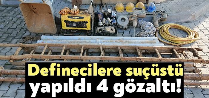Kocaeli İl Jandarma Komutanlığı ekipleri tarafından izinsiz kazı yaptıkları belirlenen