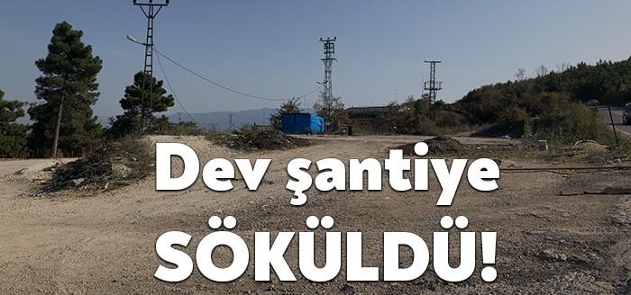 Kuzey Marmara otoyolu İnşaatı nedeniyle İzmit Umuttepe mevkiine kurulan dev