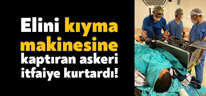 Vatani görevini yaparken elini kıyma makinesine kaptıran askeri Kocaeli İtfaiyesinin