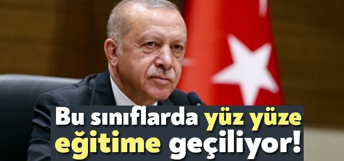 Cumhurbaşkanı Erdoğan tarafından yapılan son dakika açıklamasına göre yüz yüze