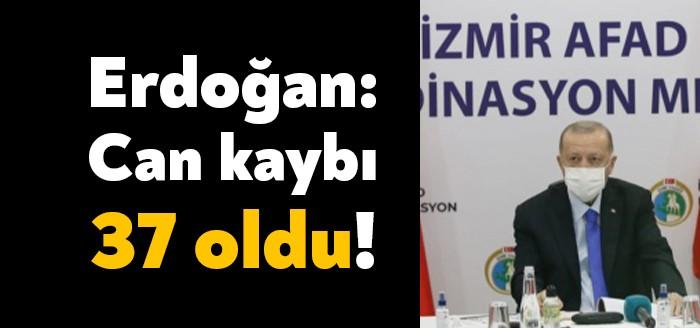 Deprem bölgesinde incelemelerde bulunmak üzere Van’dan İzmir’e giden Cumhurbaşkanı Erdoğan,