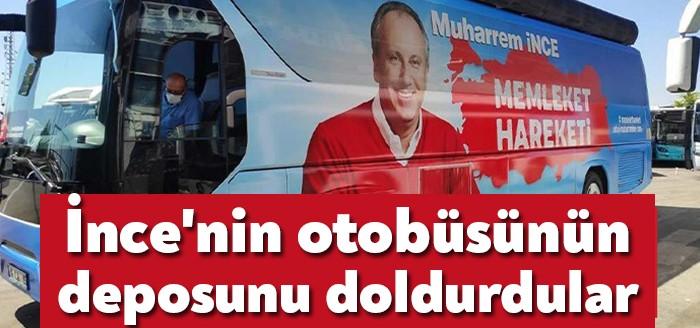 Muharrem İnce’nin otobüsüne Kocaeli’de grup üyeleri tarafından benzin koyuldu. Kocaeli
