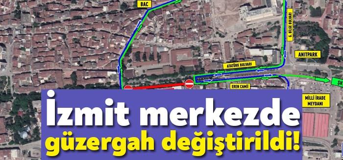 Kocaeli Büyükşehir Belediyesi İSU’nun yapacağı altyapı çalışması nedeniyle geçici güzergah