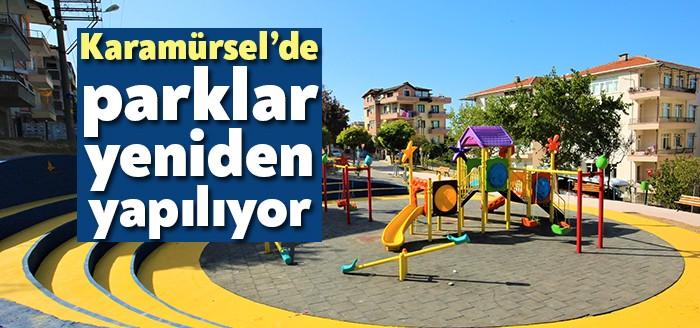 Karamürsel Belediyesi ekipleri ilçede bulunan çocuk parklarını yeniliyor. Eskimiş ve