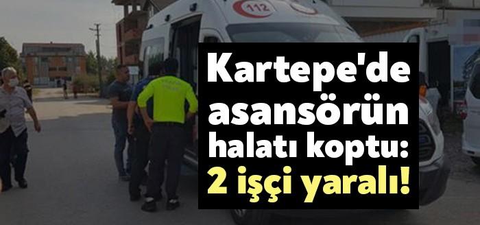 Kocaeli Kartepe'de asansör kurulumu yapılırken halat koptu. Asansördeki işçi, boşluğa
