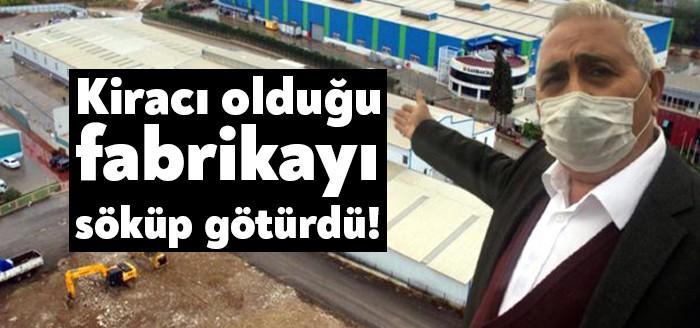 Kocaeli'nin Darıca ilçesinde İhsan Yümlü, fabrika binasının kirasını aylarca ödemeyen