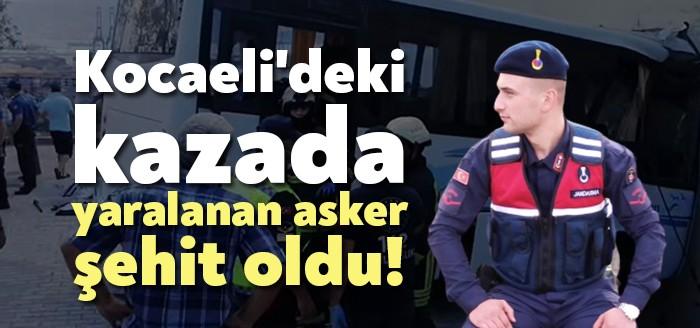 Kocaeli'nin Körfez ilçesinde midibüsün freni patlaması sonucunda meydana gelen kazada