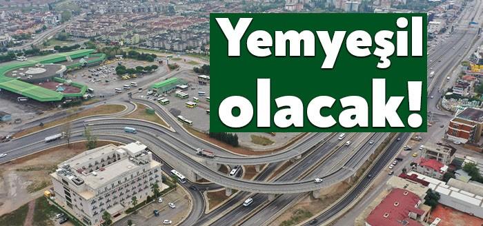 Kocaeli Büyükşehir Belediyesi araç trafiğine açılan Otogar Kavşağında çevre düzenlemesi