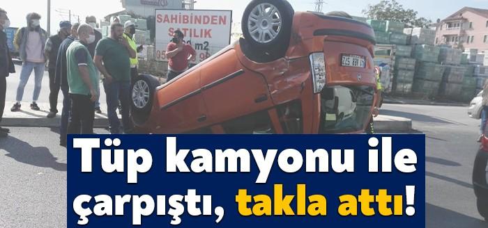 İzmit D-130 karayolu otogar kavşağında otomobilin tüp kamyonu ile çarpılması
