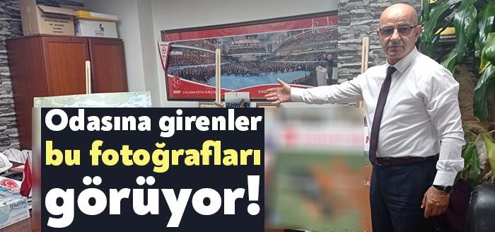 MHP Kocaeli İl Başkanlığı makam odasında, misafirleri karşılayan duvar, Türkiye'nin