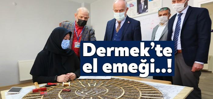 Derince Belediye Başkanı Zeki Aygün, ziyaret ettiği DER-MEK bünyesindeki usta