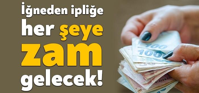 Hazine ve Maliye Bakanlığı yılbaşı zamlarını onayladı. Yıl başından itibaren