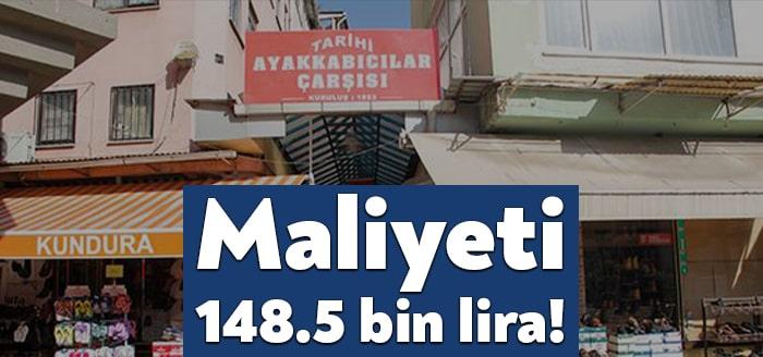 İzmit Ayakkabıcılar Çarşısı’ndaki tadilat çalışmalarının belediyeye maliyetinin 148 bin 500