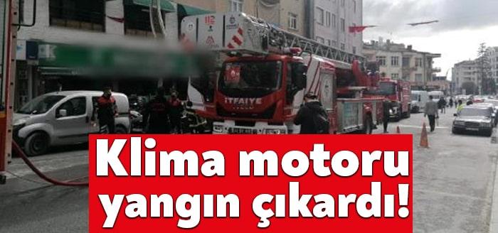 Kocaeli'nin Gebze ilçesinde bir restoranın klimasının motorunda çıkan yangın, itfaiye