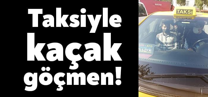 Kocaeli Emniyet Müdürlüğü ekipleri tarafından durdurulan bir ticari taksi içinde
