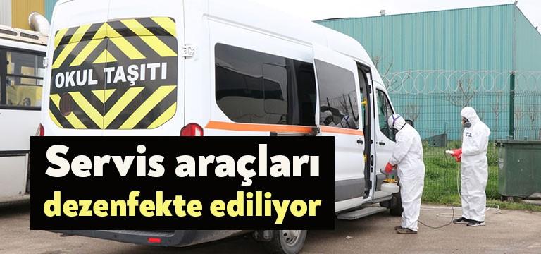 Kocaeli’de öğrenci ve personel servisi araçları, Uluslararası Fuar Merkezi alanında