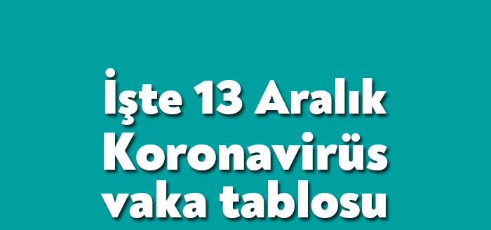 Sağlık Bakanlığı, 13 Aralık Korona Tablosuna göre son haftalarda alınan