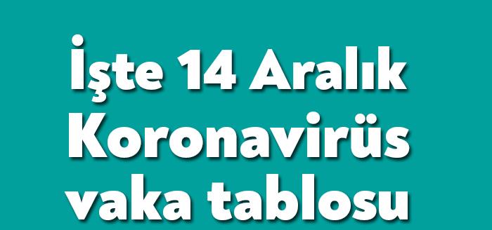 Sağlık Bakanı Fahrettin Koca, 14 Aralık Koronavirüs Tablosu'nu paylaştı. 14