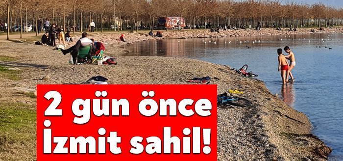 Kocaeli’nin İzmit ilçesinde 2 çocuk denize girdi. Aralık ayının ortasında,