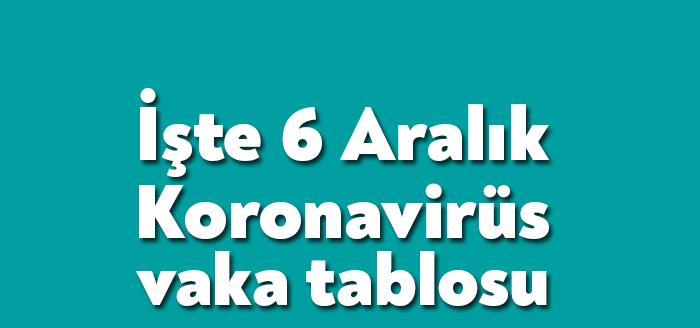 6 Aralık Koronavirüs Tablosu, vatandaşları endişelendirmeye devam ediyor. Koronavirüs'te önü