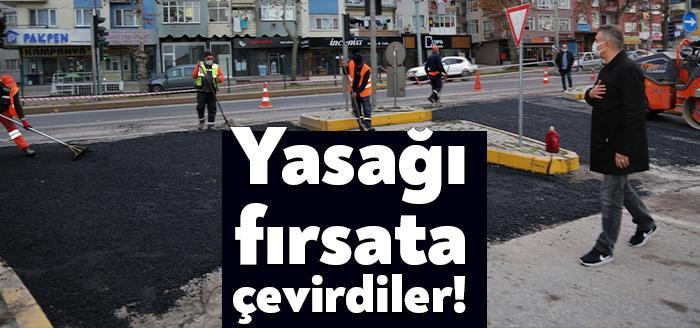 Gölcük Belediyesi, hafta sonu uygulanan sokağa çıkma kısıtlamasında tüm ekipleriyle