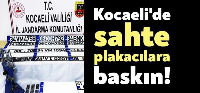 Kocaeli İl Jandarma Komutanlığınca sahte plaka basan şahıslara yönelik baskında