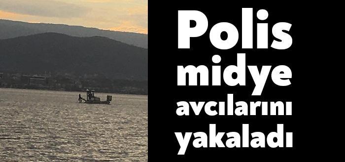 Kocaeli İzmit Sahil Kuş Cenneti mevkiinde denizden midye avcılığı yaptığı
