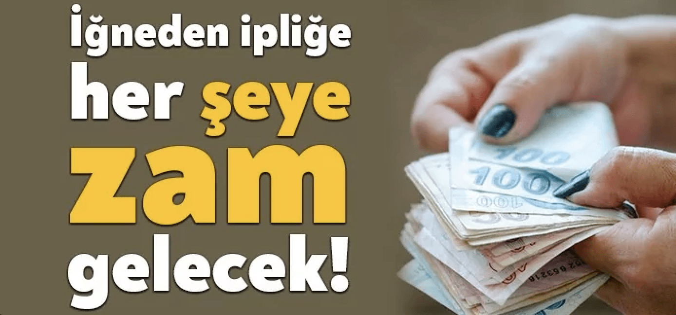 Hazine ve Maliye Bakanlığı yılbaşı zamlarını onayladı. Yıl başından itibaren