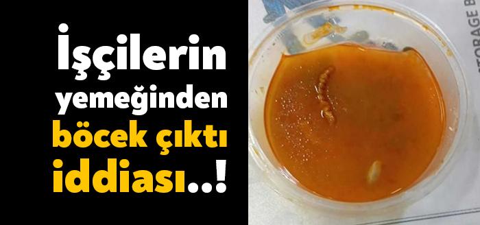 Gebze'deki CT Oromotiv'de çalışan işçiler kendilerine verilen yemeklerden kıl ve