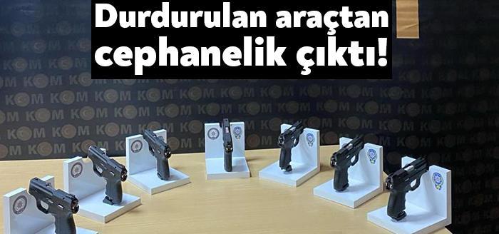 Kocaeli Emniyet Müdürlüğü ekipleri tarafından durdurularak arama yapılan bir araçtan
