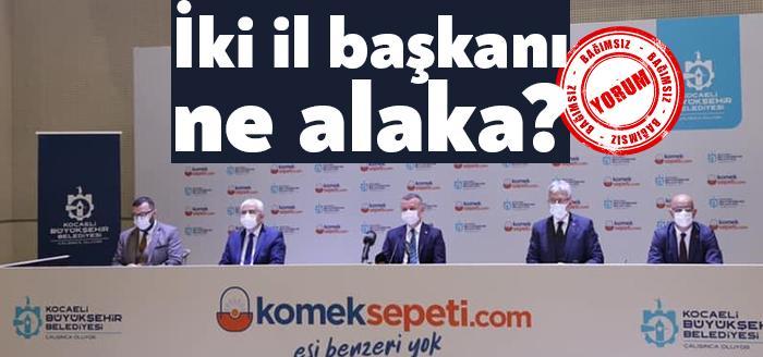 Kocaeli Büyükşehir Belediyesi'nin komeksepeticom adlı dijital pazarını tanıttığı masada AKP