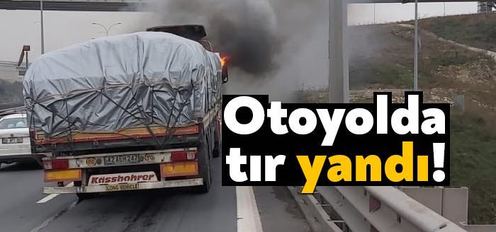Kocaeli’nin Dilovası ilçesinde TEM Otoyolu üzerinde bir tır yandı. Bölgede