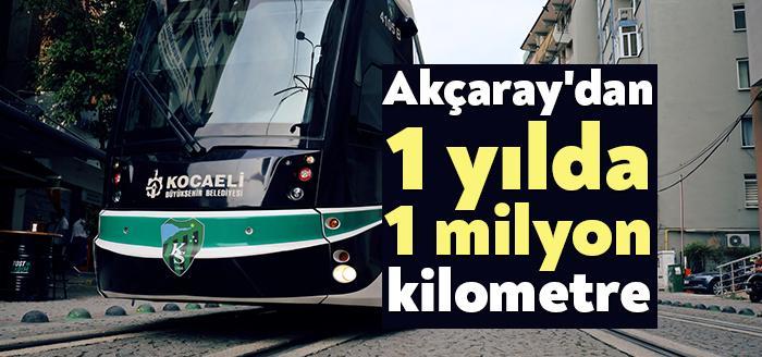 Kocaeli Büyükşehir Belediyesi UlaşımPark tarafından işletilen Akçaray tramvayı 1 yılda