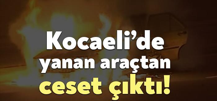 Kocaeli'nin Karamürsel ilçesinde, park halinde yanan otomobilde erkek cesedi bulundu.