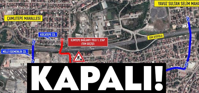 Kocaeli Büyükşehir Belediyesi İlimtepe bağlantı yolu 1. etap tem geçişi